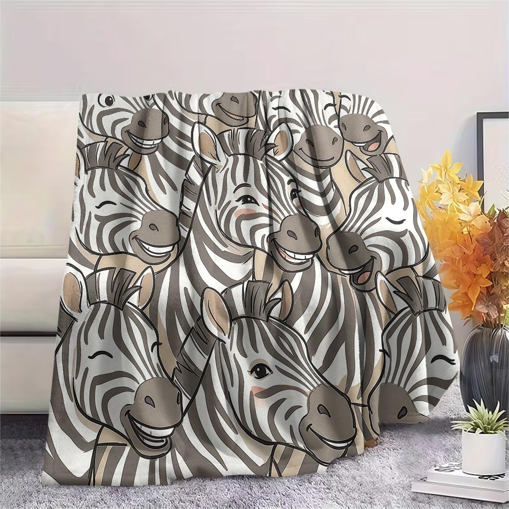 Cartoon animal bee Print Flannel Blanket High quality Comfortable for All Seasons Home Decor Warmth and Comfort Perfect for Christmas Gifts