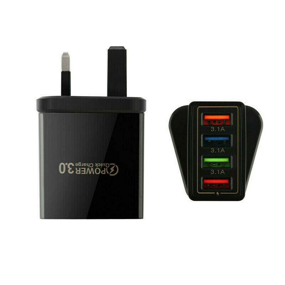 Portable 4 Ports USB Transformer Power Supply Wall Charger Adapter Fast Quick Charger