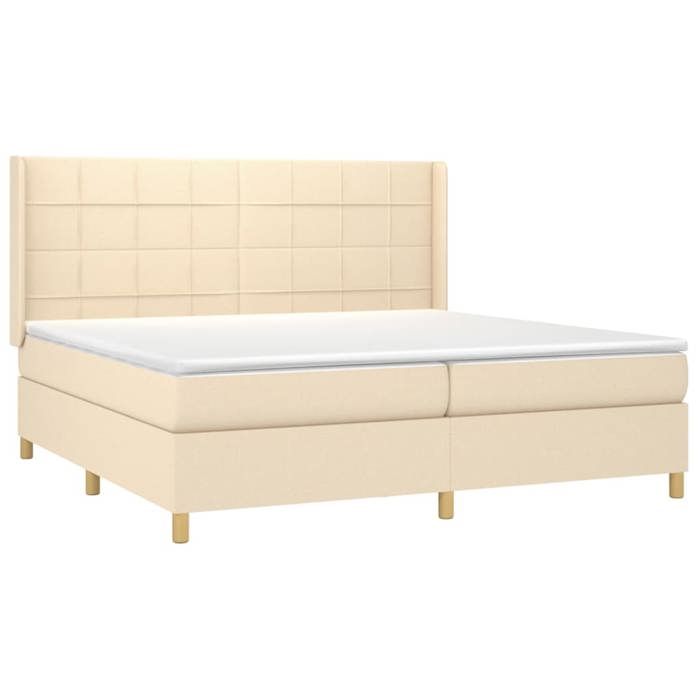 Maison Exclusive - Sommier à lattes de lit matelas et LED Crème 200x200 cm Tissu