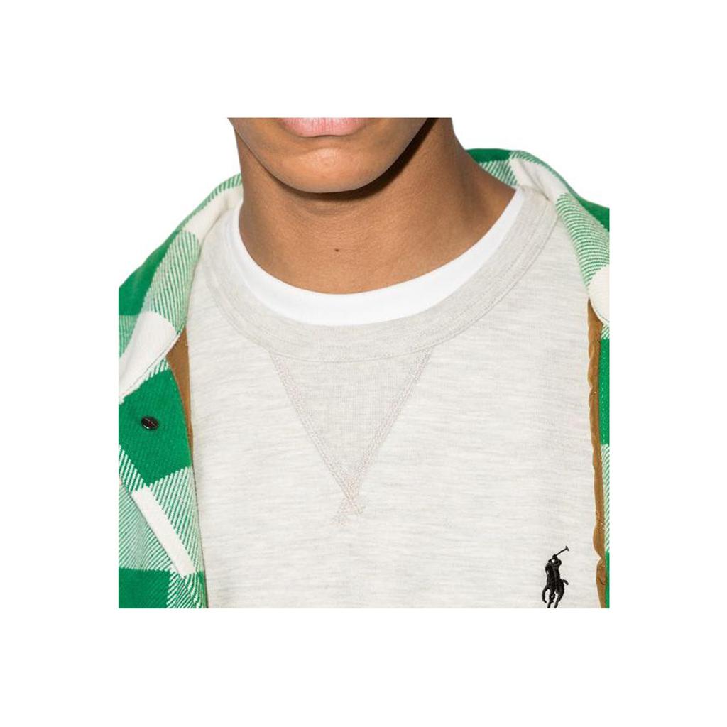 Мужская толстовка с круглым вырезом и вышитым логотипом Polo Ralph Lauren, серо-белая 710675313-020