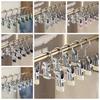 30pcs 360° Rotatable Clothes Drying Hanger Double Clip Non-Slip Clothes Clips Adjustable Windproof Storage Clips Space-Saving