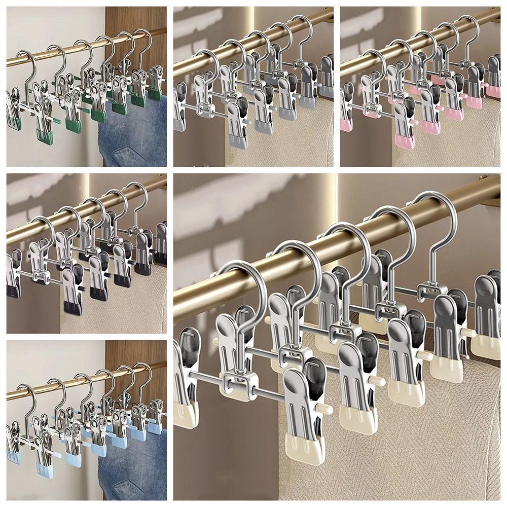 30pcs 360° Rotatable Clothes Drying Hanger Double Clip Non-Slip Clothes Clips Adjustable Windproof Storage Clips Space-Saving