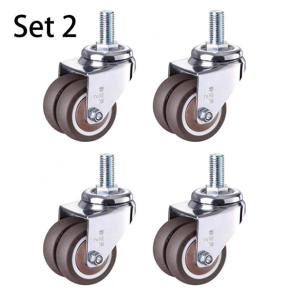 4 шт./комплект 2” прочные поворотные резиновые ролики M12 X 25 мм с фиксатором ролики сменные ролики для мебели