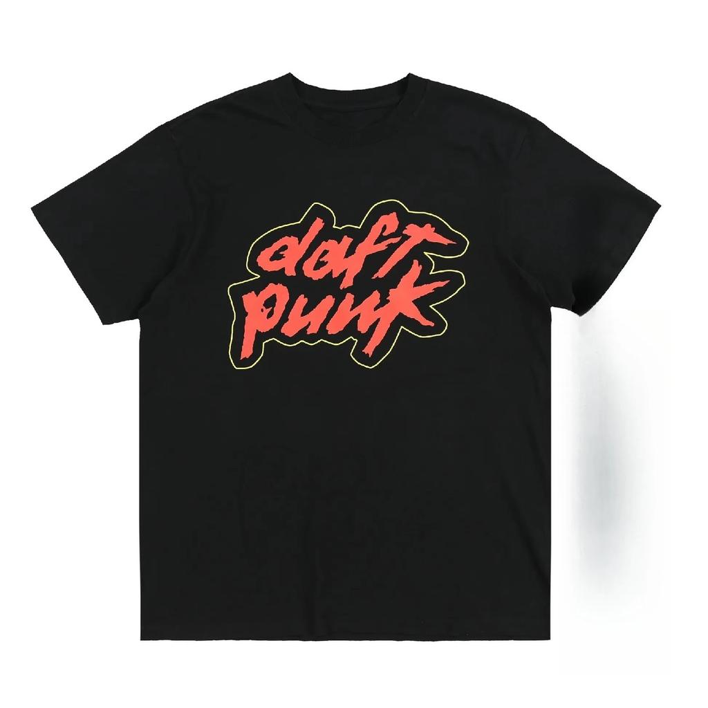Классическая хлопковая футболка с логотипом Daft Punk Модные черные топы Футболки Мужские и Женские Одежда для электронной музыки Винтажная Повседневная Уличная одежда