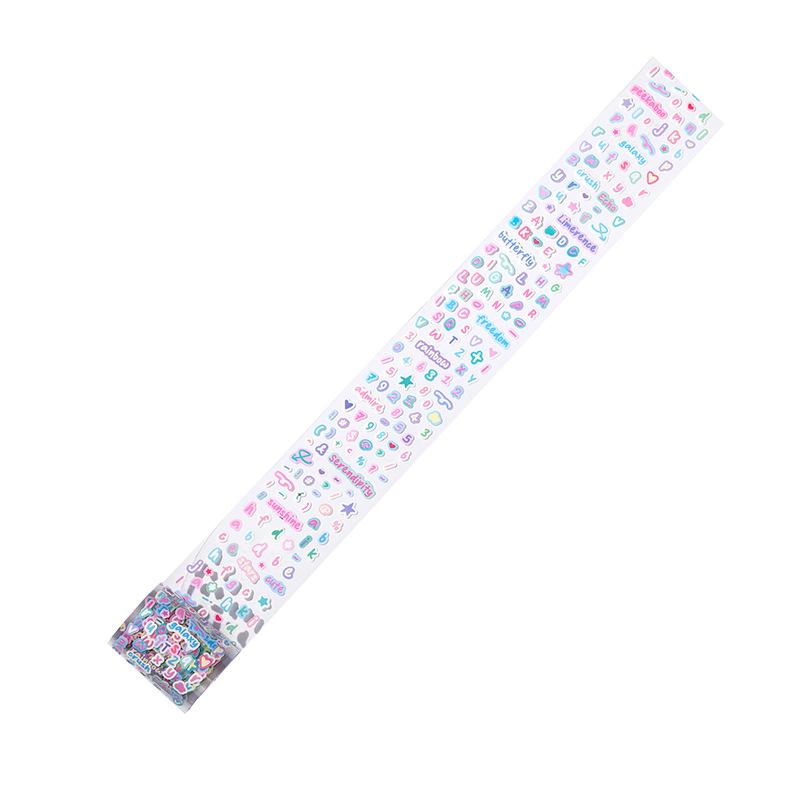 MINKYS Kawaii Cute Hand Tent Tape Sticker Colorful Letter Symbols Cartoon Creative Decorative Characters Stickers