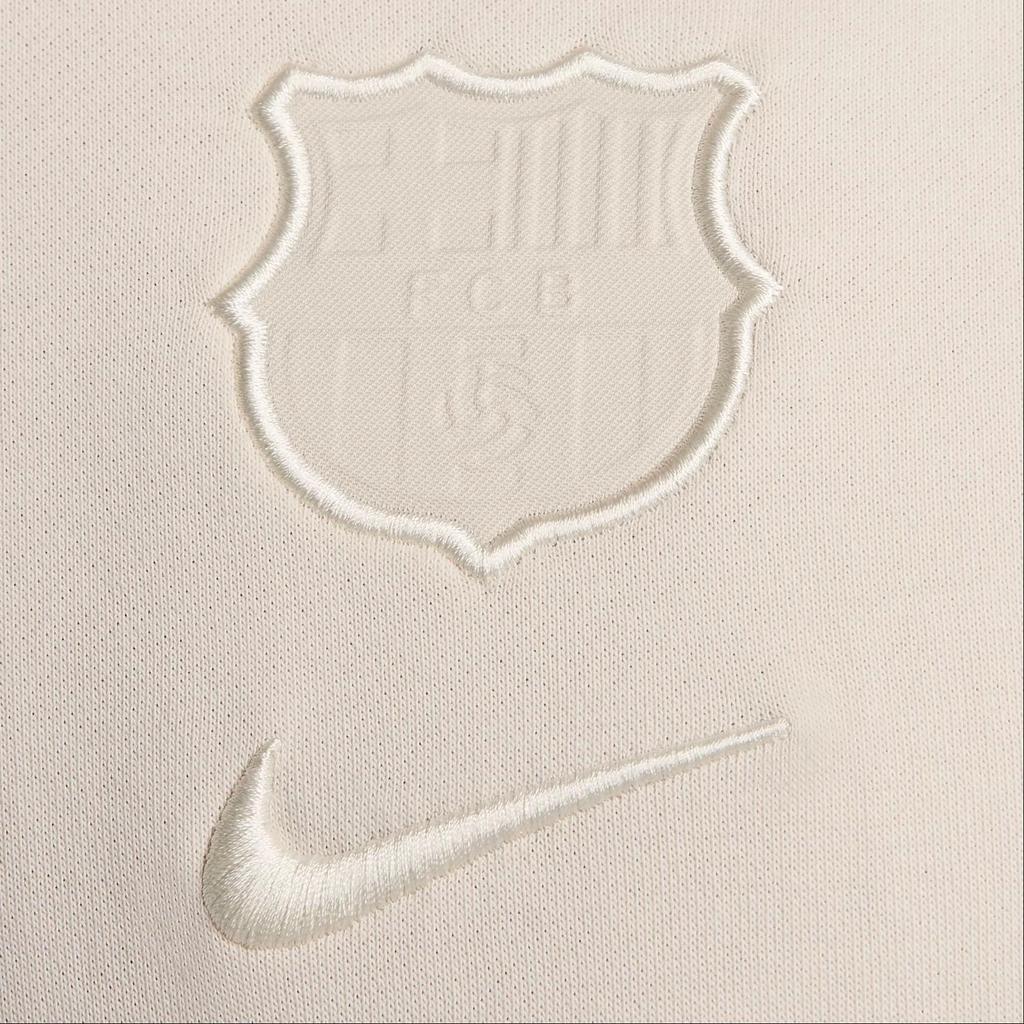 Nike Мужская повседневная толстовка FC Club FW24 Home Barcelona Series с круглым вырезом, однотонная, с длинным рукавом, светло-минерально-коричневого цвета FQ3024-104