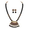 Jewellery for Less Stylish Gold Plated Antique Semi-Circle Pendant Beaded Tribal Necklace