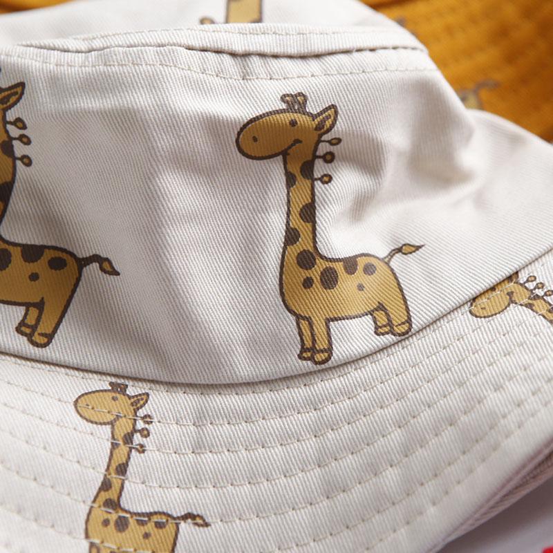 Cartoon Giraffe Baby Hat Bucket Cap Summer Kids Casual Sun Hat Cotton Children Panama Caps