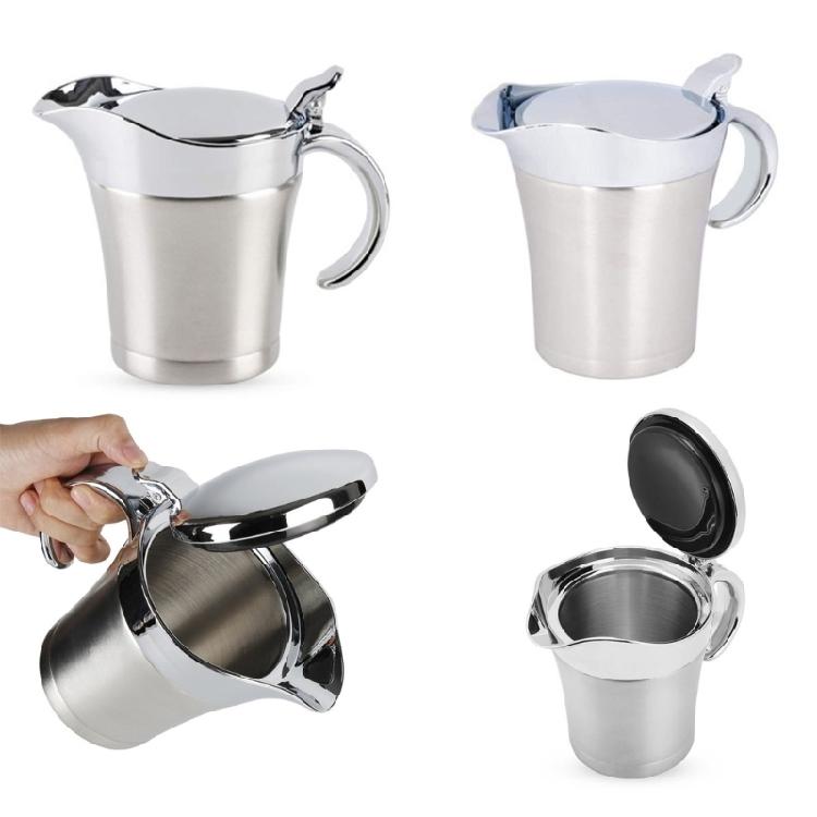 Beef Steak Gravy Dispenser Large Capacity Double Walled Insulated Stainless Steel Tomato Sauce Pots Kitchen Supplies