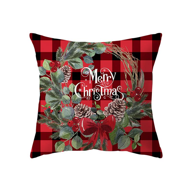 Рождественская тема Санта-Клаус с принтом, полиэстеровый чехол для подушки, домашняя гостиная, украшение для дивана, подушка, наволочка