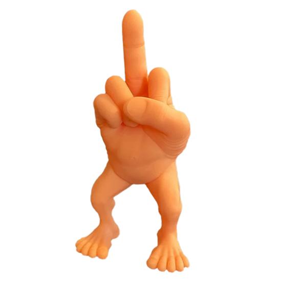 Фигура среднего пальца с ногами Статуя среднего пальца 3D-печатная скульптура Шутка-трофей Главная