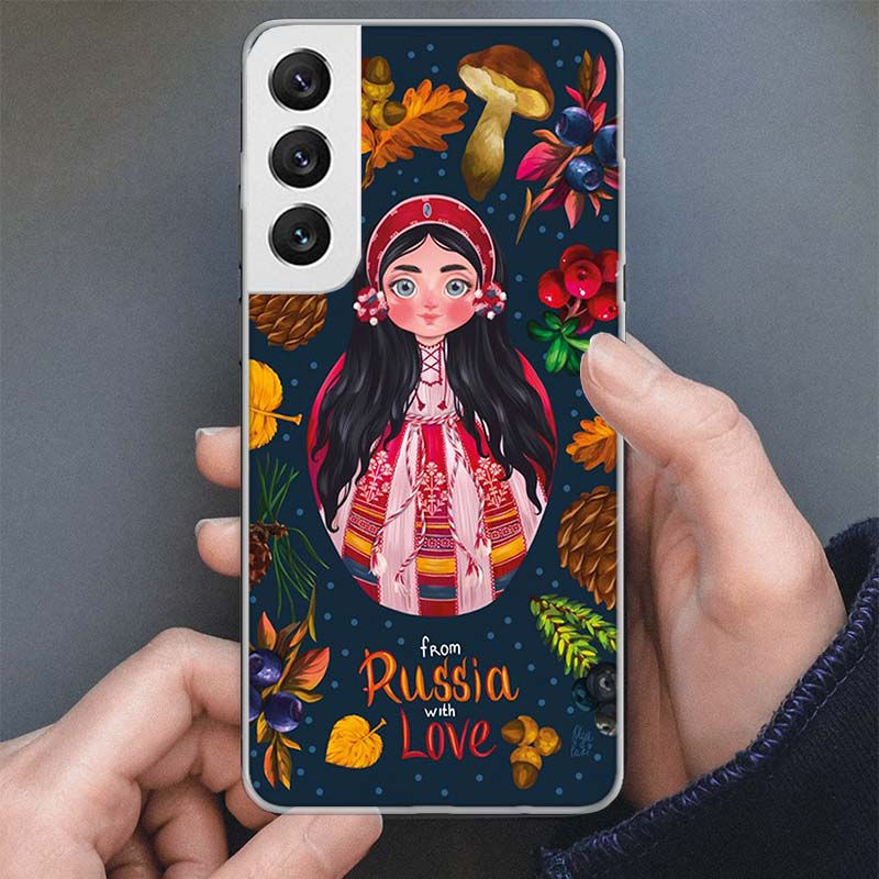 Russian Nesting Doll Cartoon Phone Case For Samsung Galaxy S25 S24 S23 Ultra S22 Plus S21 S20 FE S10 + S25Ultra S24U Soft Cover
