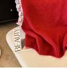 Korean Style Women's Round Neck Sweater Vest with Lace Trim