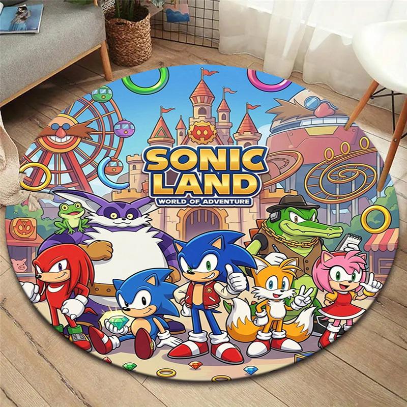 Sonic Hedgehog Round Area Rug Carpet Rug For Living Room Bedroom Sofa Playroom Decor Nonslip Floor Mat