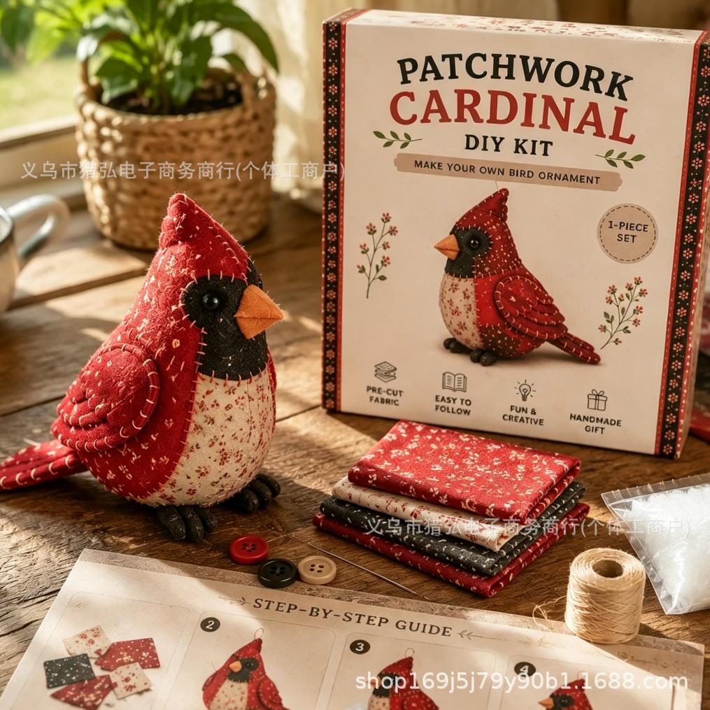 DIY Sewing Kit Stuffed Animal Craft Patchwork Mouse Plush Toy Making Set Handmade Educational Gift for Kids Adults