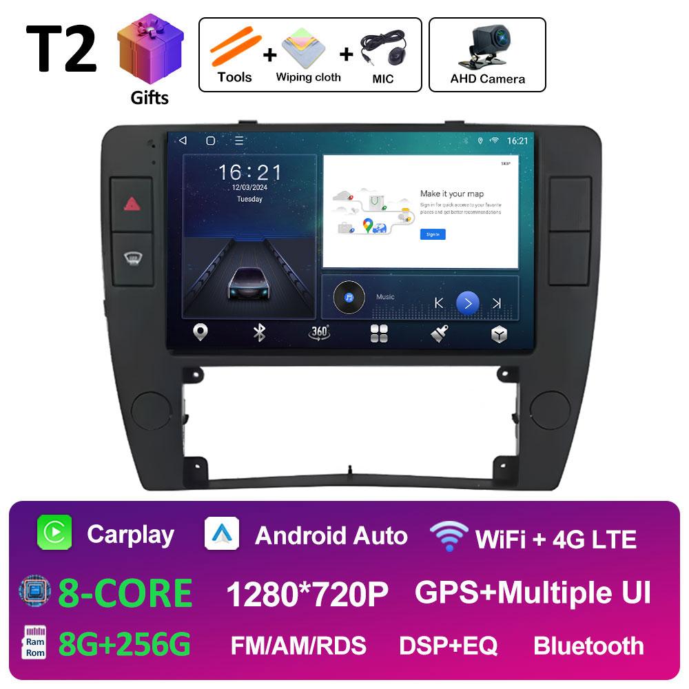 Беспроводная стереосистема Carplay DSP для Volkswagen Passat B5 2000 2001 2002 2003 2004 2005 Android 14 Вентилятор охлаждения Bluetooth Аксессуары