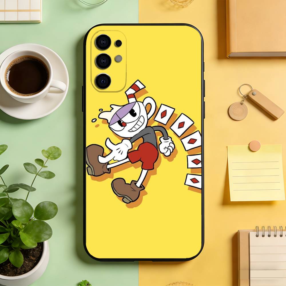 Cuphead Phone Case Black Silicone Soft For Samsung S25,S24,S21,S22,S23,S30,Ultra,S20,Plus,Fe,Lite
