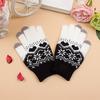 1 Pair Women Warm Wool Stretch Snowflake Gloves Girl Winter Mittens Accessories EMA