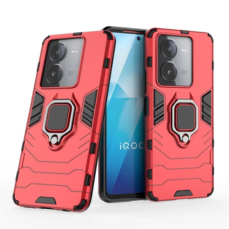 Для VIVO Y78t Y100t 5G задняя крышка чехол противоударный броня против падения металлический держатель кольца магнитный защитный чехол Funda Coque телефонные чехлы