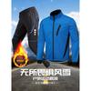 Mens Winter Cycling Set Thermal Fleece Windproof Jacket Oversized Pants Road Bike Riding