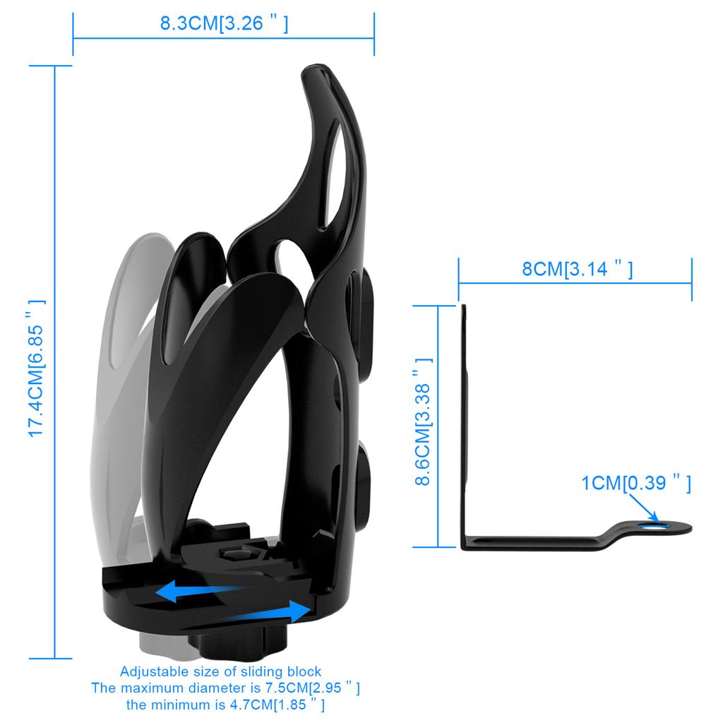 Мотоцикл Регулируемый Держатель для Стакана на Руль Крепление для Бутылки Черный B Для Скутера