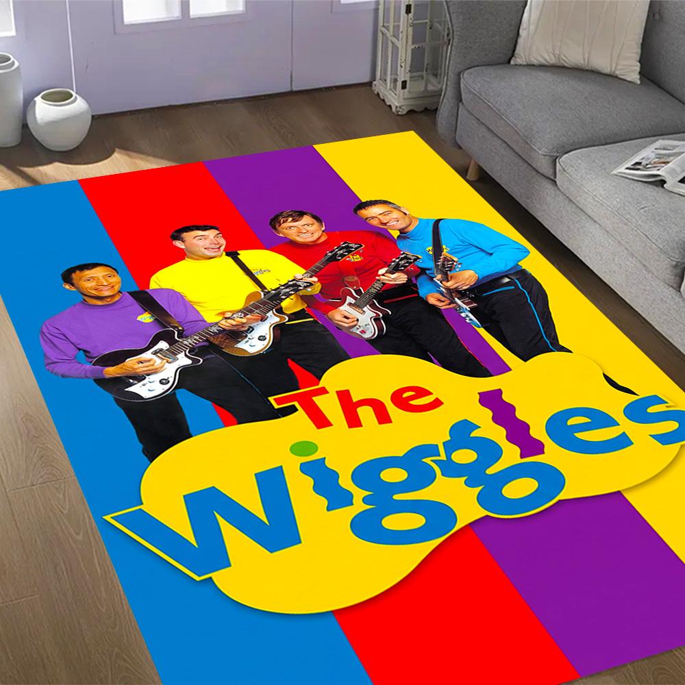 The Wiggles Band Performance Themed Anti-Slip Rugs - Polyester Home Decor, Suitable for Bedrooms, Living Rooms, Doorways, Studios, and Decorations