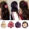 Double-Sided Hair Claw Rose Flower Floral Hairpin Sweet Hair Clip  Hair Accessories