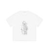 Oversized T Shirt White Robot Skeleton Print Casual Streetwear Unisex Top for Men and Women Daily Wear Fashion Statement Piece