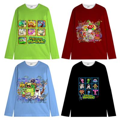 Мои поющие монстры Детские толстовки для девочек Детская рождественская одежда с круглым вырезом и длинными рукавами Осенние пуловеры для малышей Топы