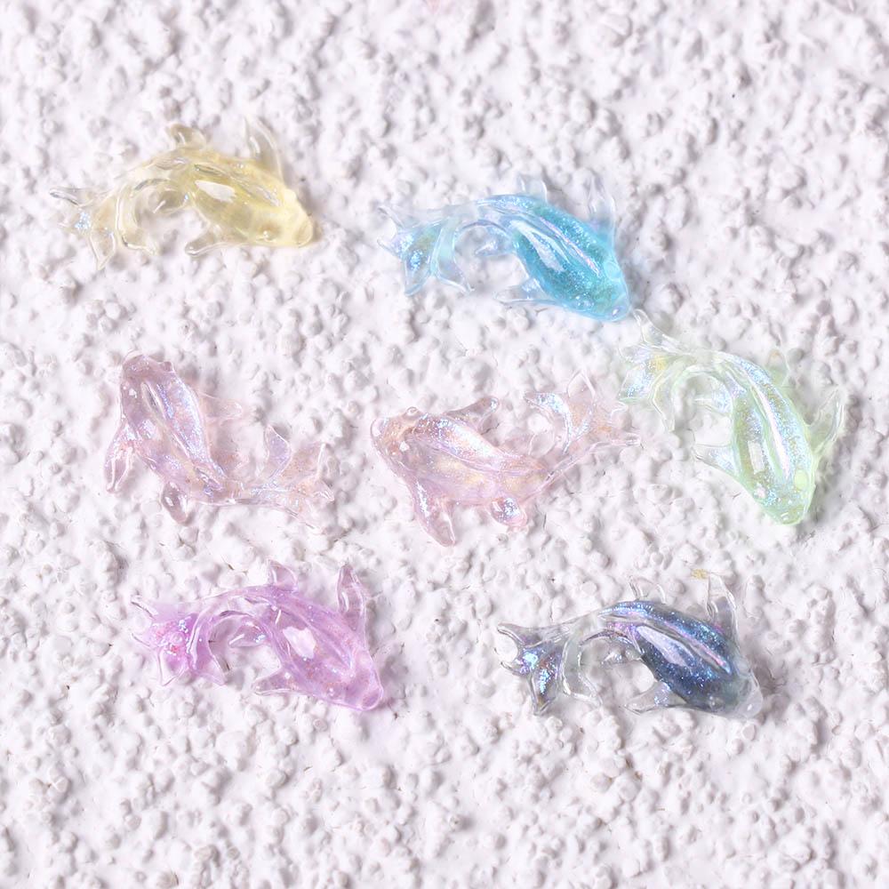 Золотая рыбка Художественное украшение Золотая рыбка Стразы для ногтей Золотая рыбка Смола Фигурка Золотая рыбка Поделки DIY Альбом для вырезок