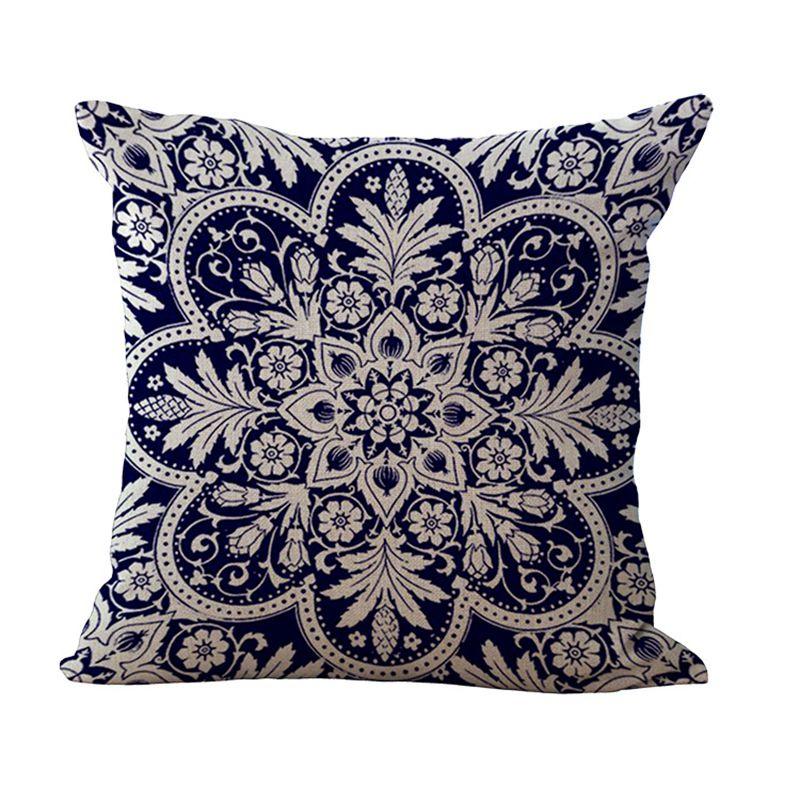 Chic Vintage Cotton Linen Throw Pillow Case Cushion Cover For Sofa And Bedside