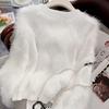 Imitation Mink Fleece Soft Glutinous O Neck Design Feeling Pullover Sweater for Women 2023 Autumn/Winter Loose Knit Sweater