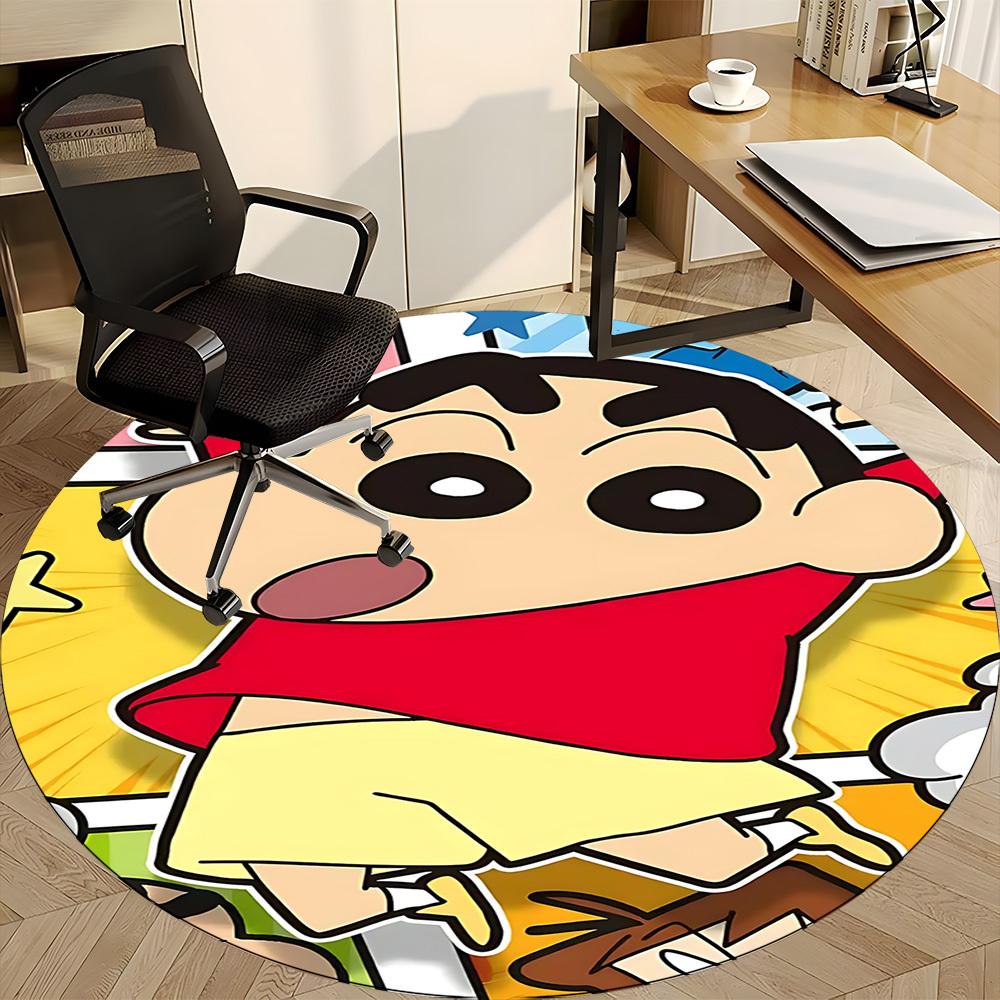 1pc Crayon Shin-chan Office Round Area Rug, Under Office Chairs Bedroom Living Room Home Decor  a1022153