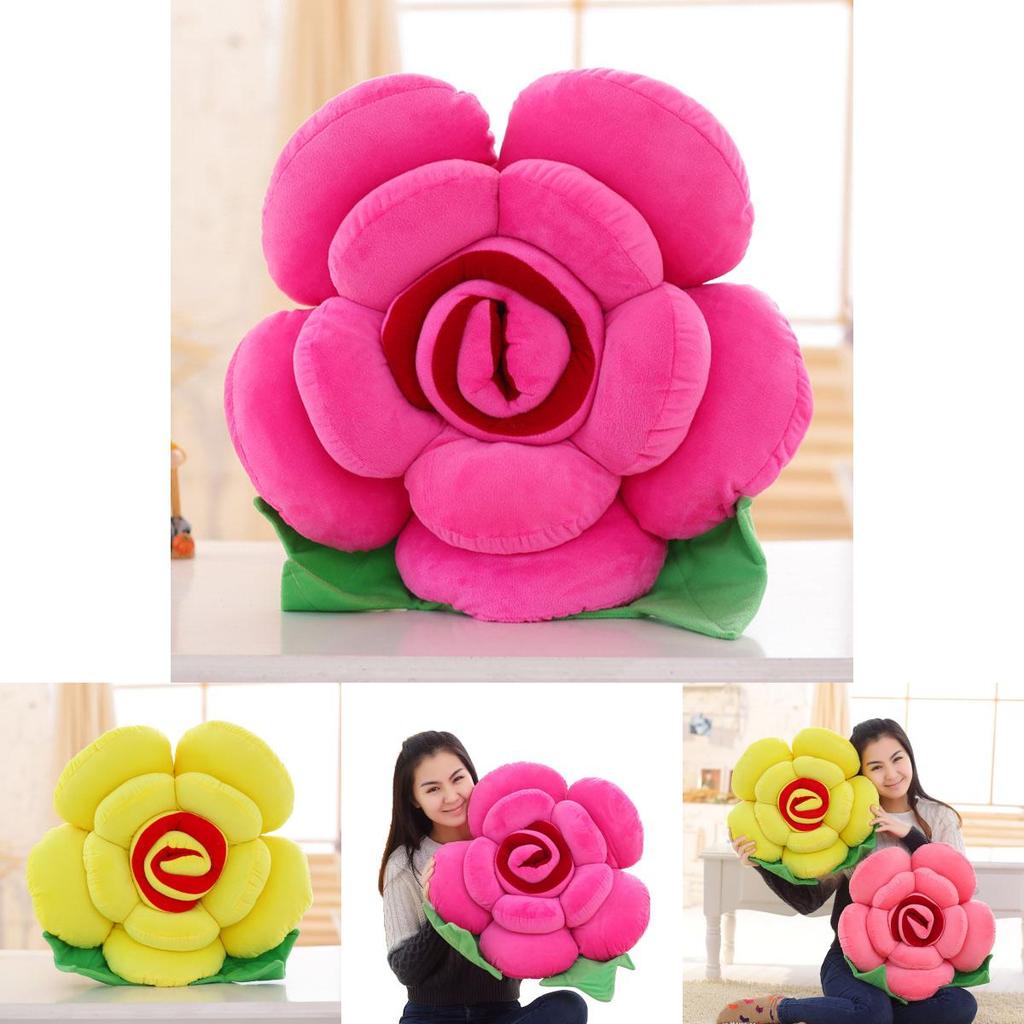 Elegant Romantic Flower Shape Cushion With Bright Colors And Soft Plush Material