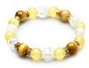 Kyojudo Natural Power Stone Bracelet for 10mm Eye and Crack Quartz Eye for Good and Evil Protection Women, Cat's (Cat's Yellow), Fortune, Love,