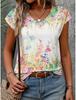 Summer Women's T Shirt Tee 3D Print Floral Graphic Tops Daily Rose Pink Short Sleeve Fashion V Neck Casual T-shirts