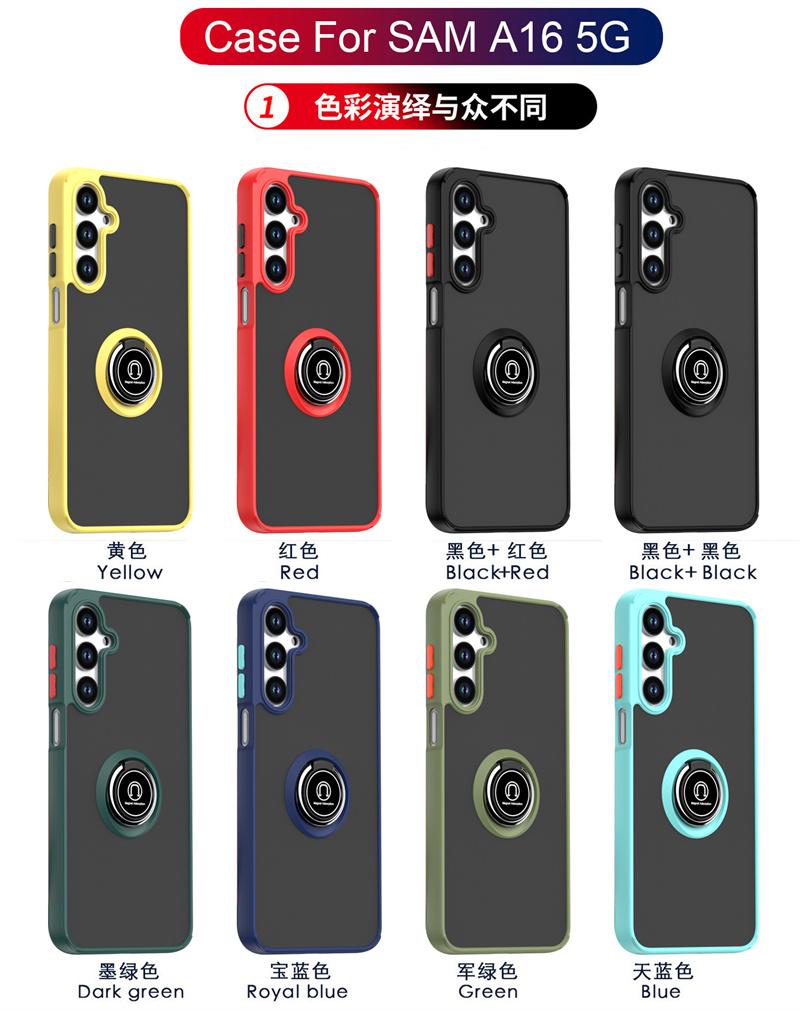 Для Samsung Galaxy A16 5G Чехол SM-A166B Матовый Магнитный Держатель-Кольцо Противоударные Бронированные Чехлы Для Samsung A16 A 16 5G Чехол