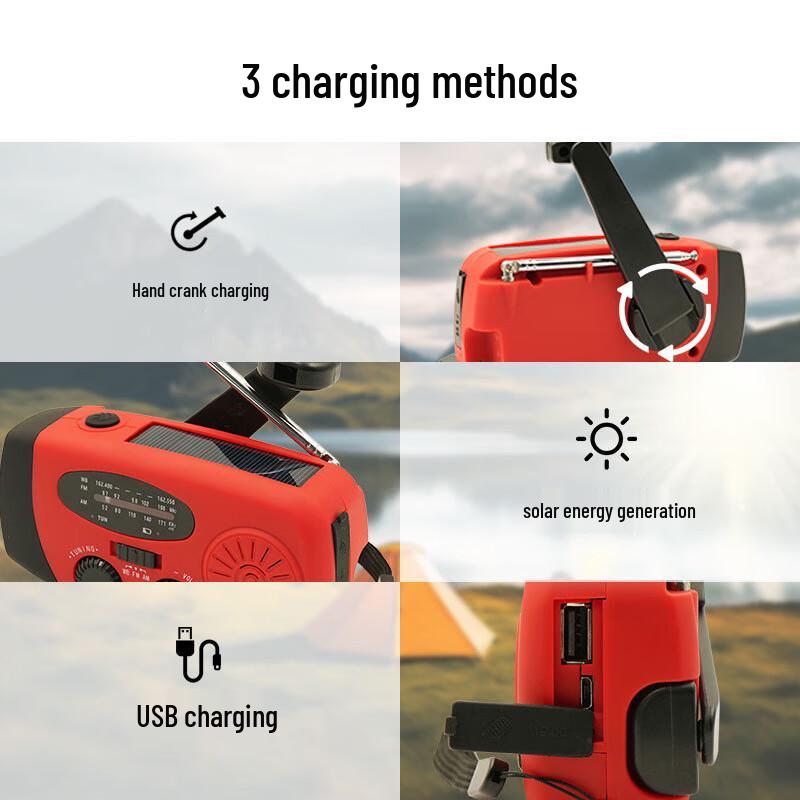 Hand-Crank Emergency Radio with Flashlight