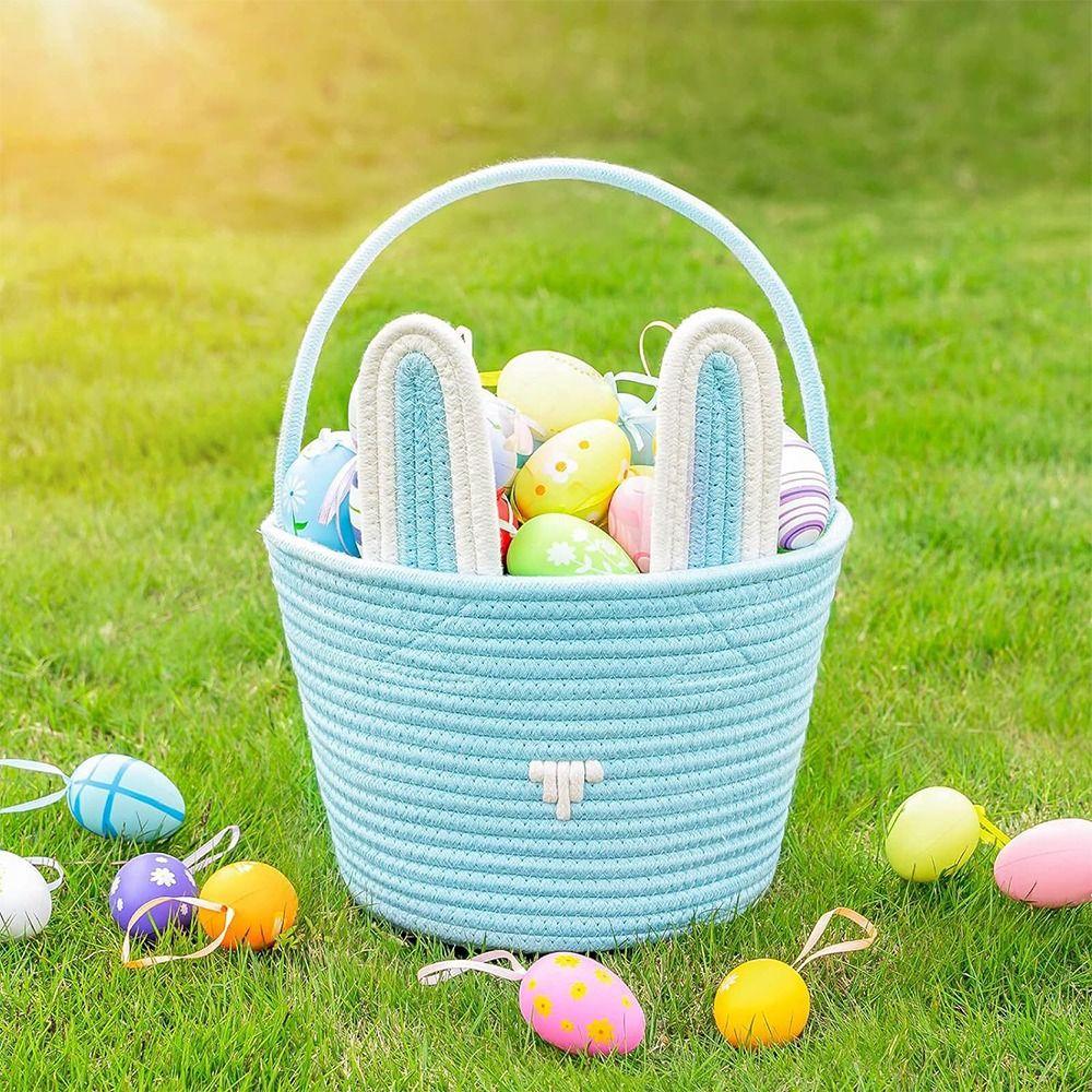 Empty Easter Baskets for Kids Woven Storage Basket with Handle Durable Easter Gifts