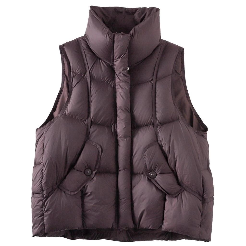 Fashion down vest women's 2024 autumn and winter stand-up collar lightweight thickened vest outer wear loose vest tide