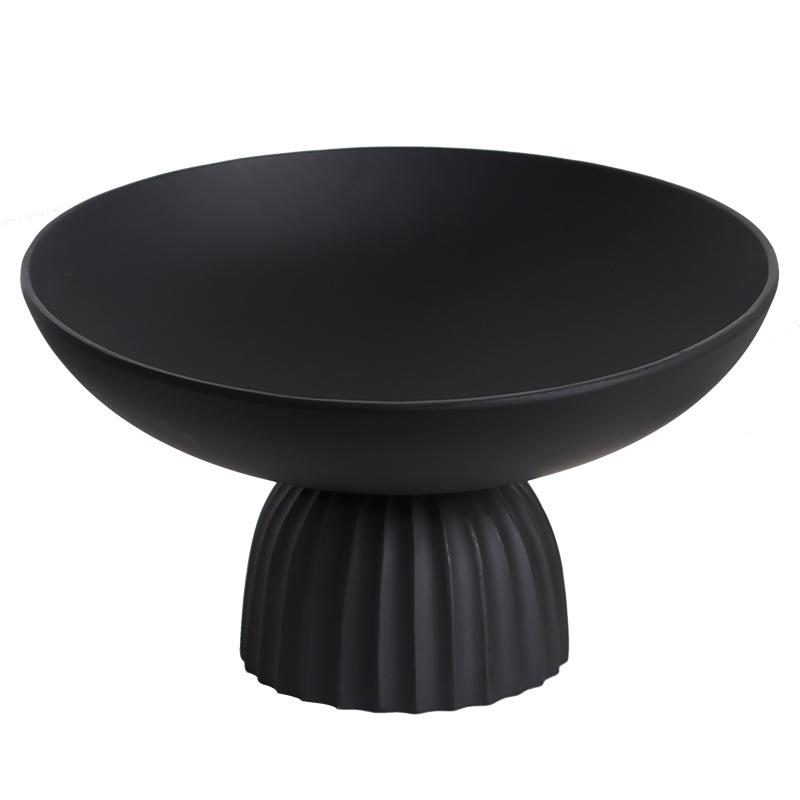 Simple Modern Black Minimalist Tall Fruit Plate Ornaments Sales Office Model Room Home Desktop Storage Fruit Bowl Ornaments