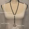 Delicate Black Bead Necklace Gothic Style Star Pendant Sweater Chain Dazzling Jewelry Versatile for Women Daily and Party Occasions