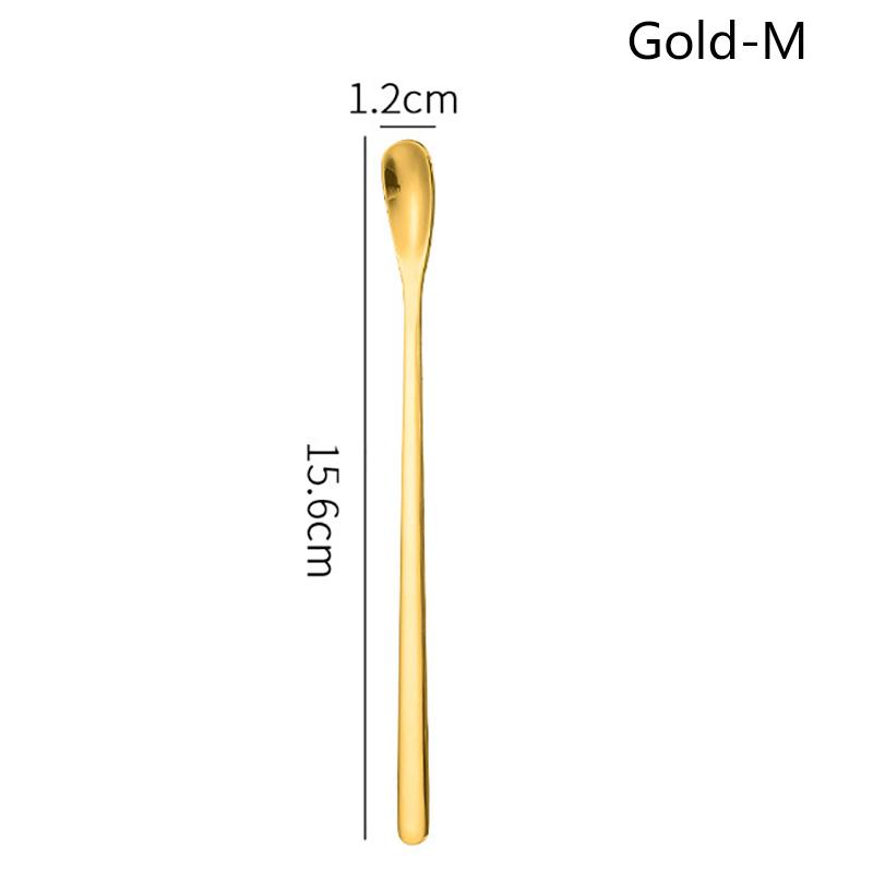 Ложка из нержавеющей стали для кофе, мороженого, десерта, чая, ложка для размешивания, для пикника, кухонные принадлежности, барные инструменты, ложка с длинной ручкой