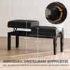 Piano Bench, Piano Stool, Faux Leather, Adjustable Double Seat, Storage, Black