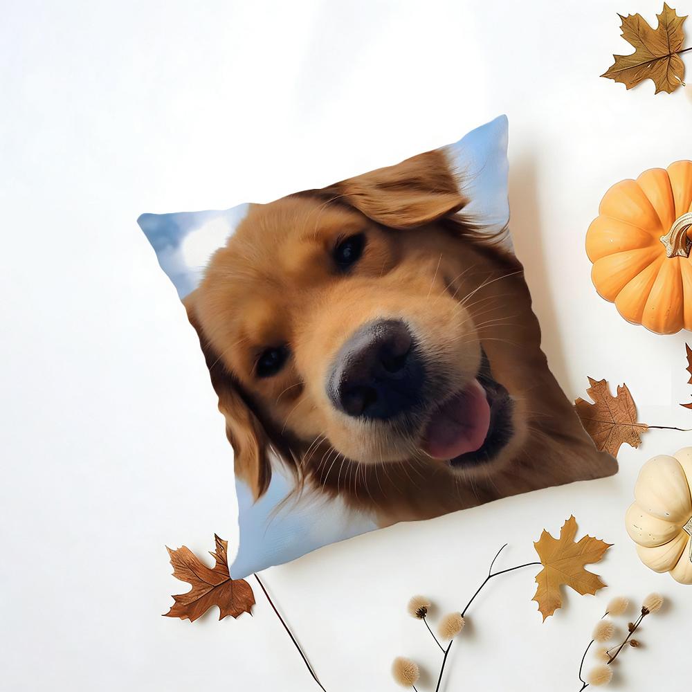 LLabrador Retriever Cushion Cover Washable Linen Pillowcase Soft for Daily Sofa Bed Home Room Decor