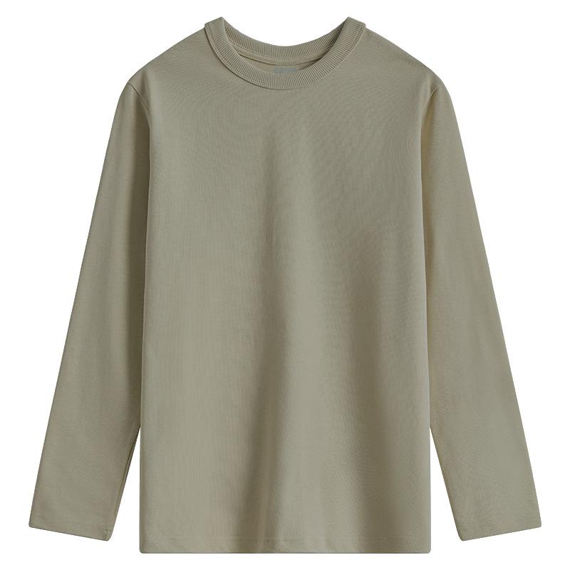 Cotton Little White T Solid Color Long-sleeved T-shirt Men's Base