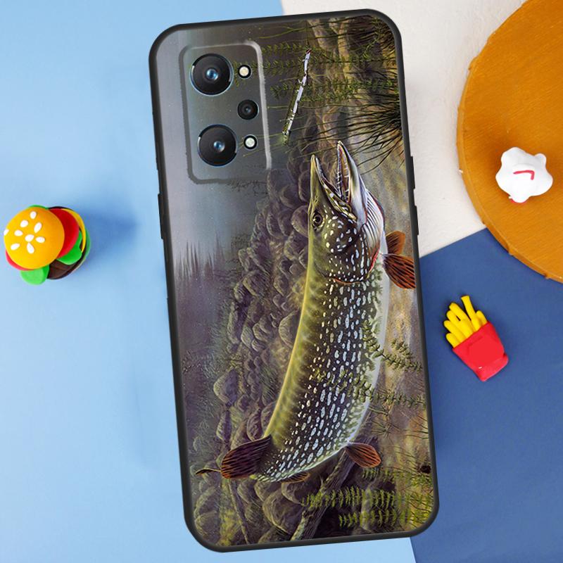 Рыболовная приманка Щука Для Realme C55 C67 C61 C75 C53 C51 C21Y C25S GT 6 6T 5 GT7 Pro 10 11 12 13 14 Pro Plus Чехол