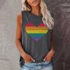 Rainbow Heart 3D Print Tank Tops Women Fashion Streetwear Summer Oversized O-Neck Vest Off Shoulder Sleeveless Woman Camisole