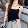 Весна и лето Чистый хлопок с нагрудной подкладкой Один маленький белый топ на бретельках для женщин с облегающей верхней одеждой Длинный жилет для женщин