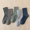 5 пар мужских носков средней длины, толстые и теплые, универсальные для осени и зимы, толстые и ретро-носки